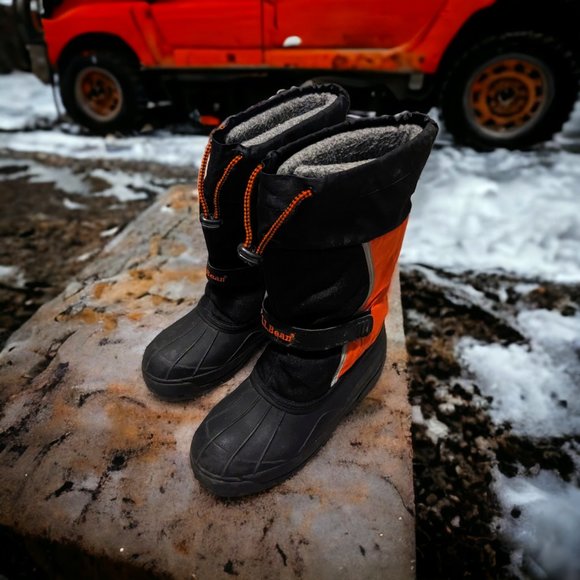 LL Bean Kids Felt Lined Waterproof Winter Northwoods Duck Boots Sz 6 Youth - Picture 1 of 5